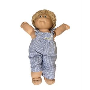 Vintage 1978 1982 Male Cabbage Patch Kids Doll Blond Curly Hair Green Eyes